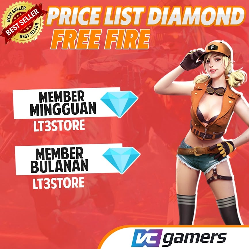 Jual Membership FF Bulanan Free Fire VCGamers