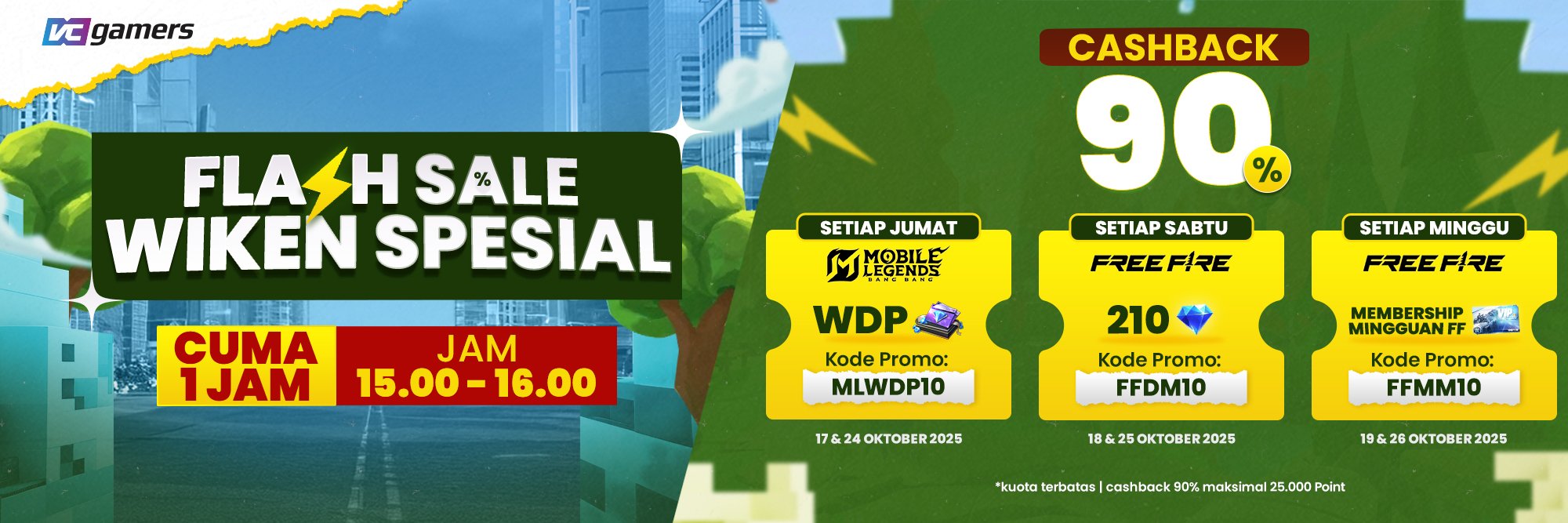 Flash Sale Wiken Ceria Cashback 90%