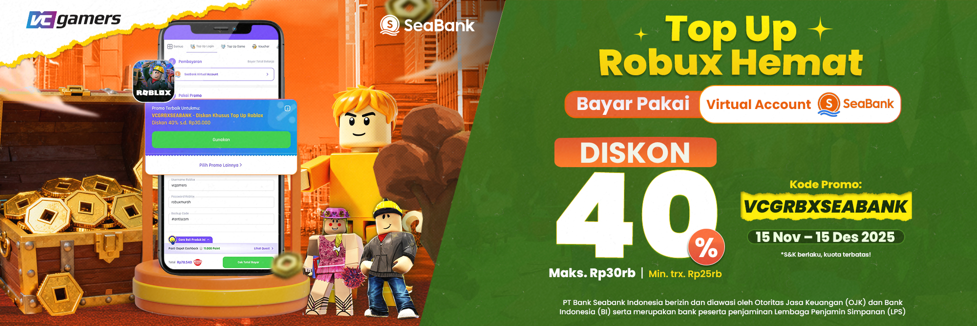 Top Up Game Hemat, Bayar Pakai Virtual Account SeaBank!