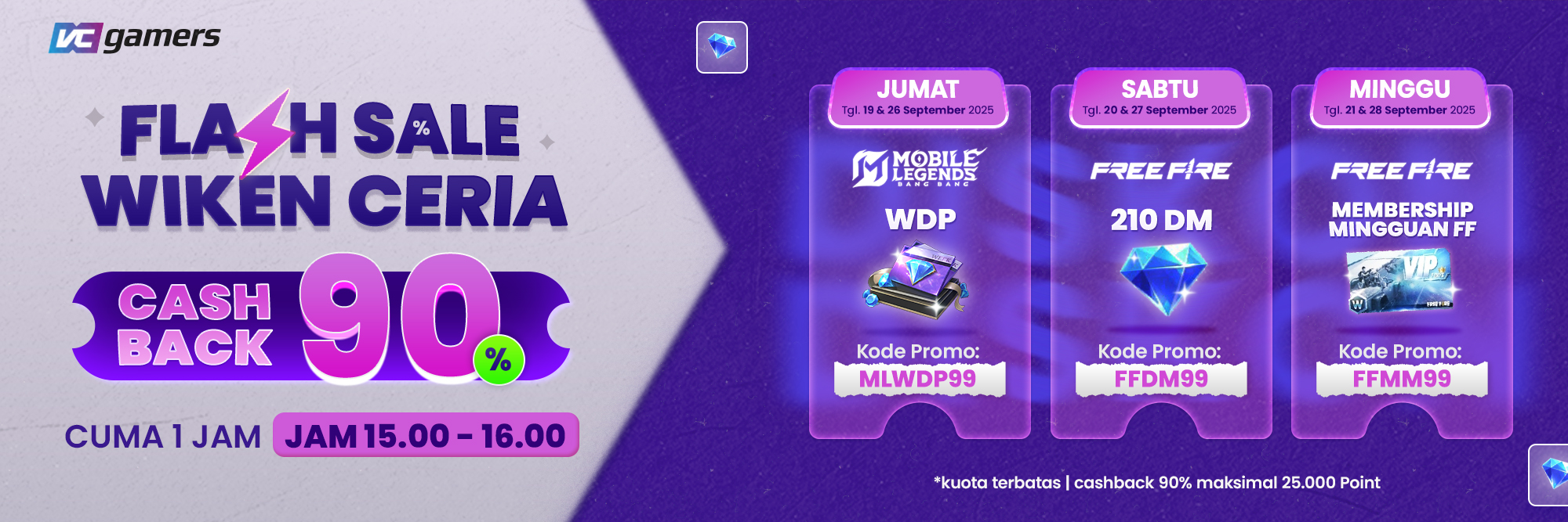 Flash Sale Wiken Ceria Cashback 90%