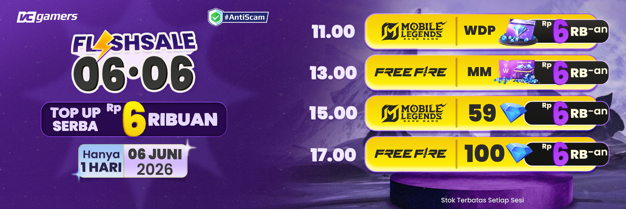 SPESIAL 06.06, TOP UP SERBA Rp6 RIBUAN