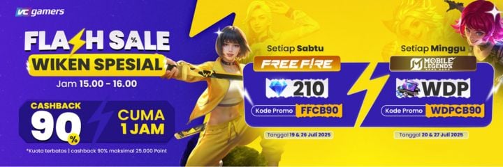 Flash Sale Wiken SPESIAL Cashback 90%