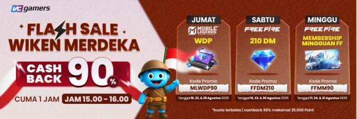 Flash Sale Wiken SPESIAL Cashback 90%