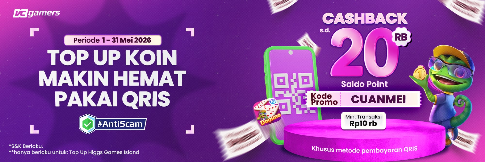 TOP UP KOIN MAKIN HEMAT PAKAI QRIS!