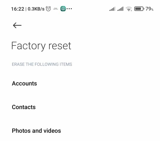 factory reset before selling the cellphone