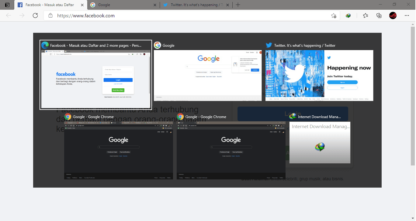 Microsoft edge alt tab