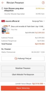 Redmi Note 10 Pro Shopee-Kaufabwicklung