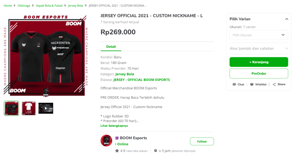 Penampakan Jersey Baru BOOM Esports 2021!