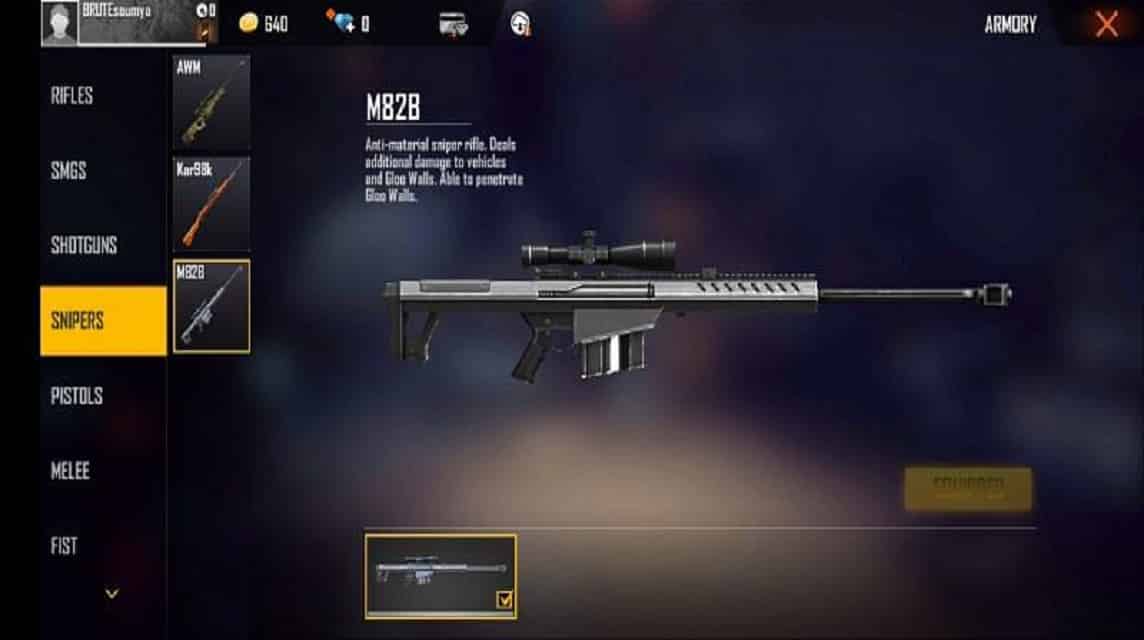 Sniper Rifle M82B