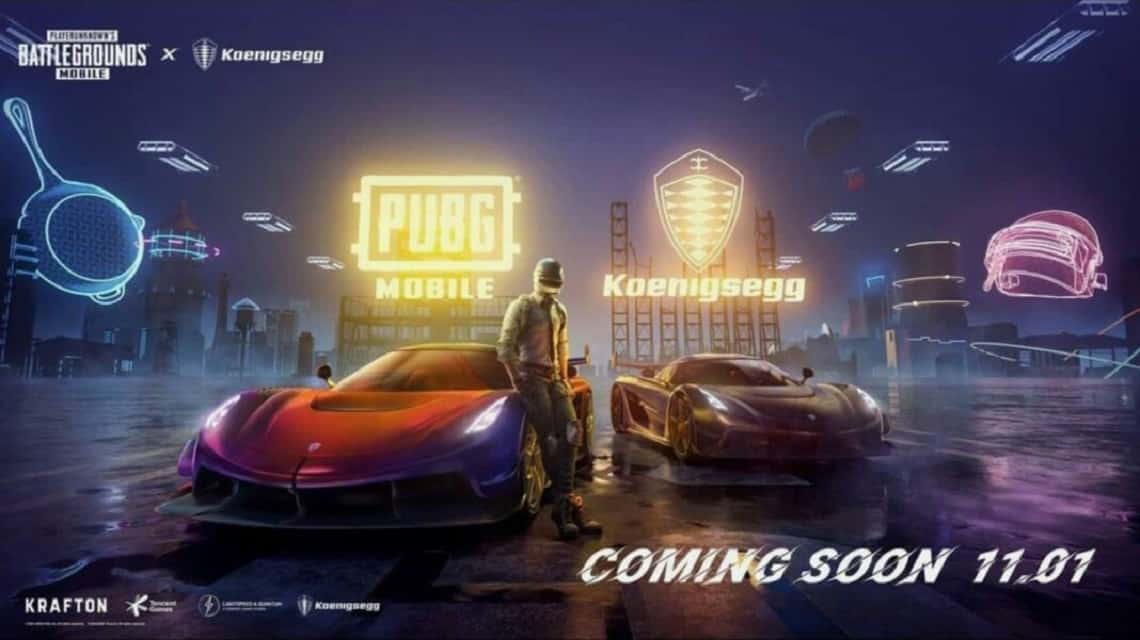PUBG Mobile 与 Koenigsegg 的合作