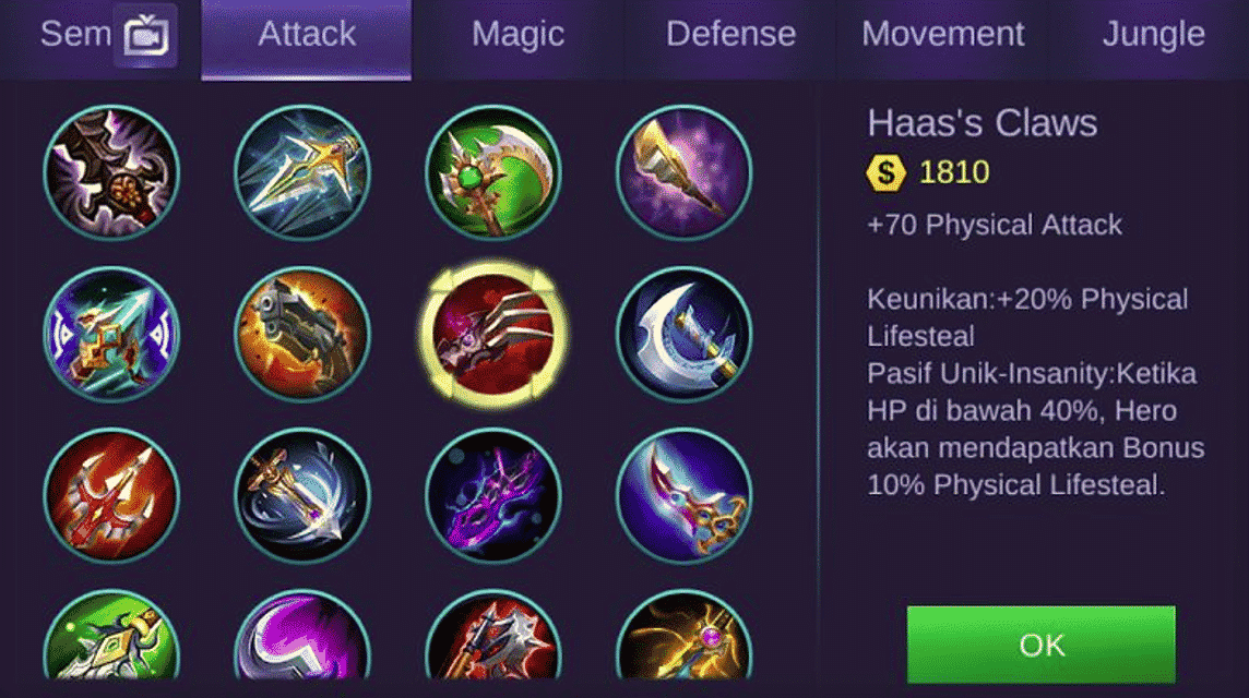 Item Lifesteal Mobile Legends