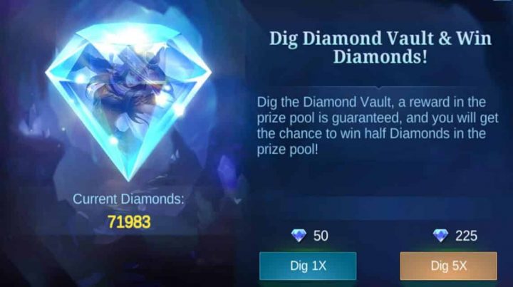 参与Diamond Vault ML（Mobile Legends）可以获得稀有皮肤！