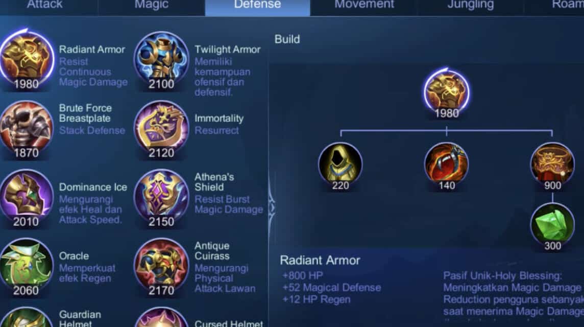 Simak Radiant Armor Item Defense Penangkal Para Mage Mobile Legends   Radiant Armor Rincian 1 