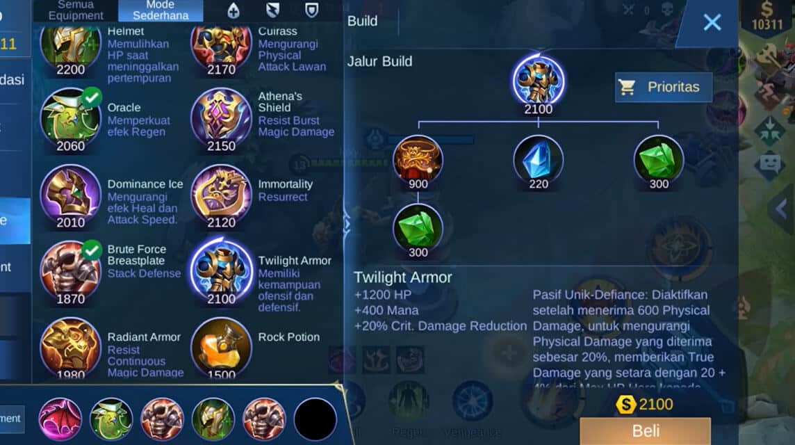 true damage mobile legends twilight armor