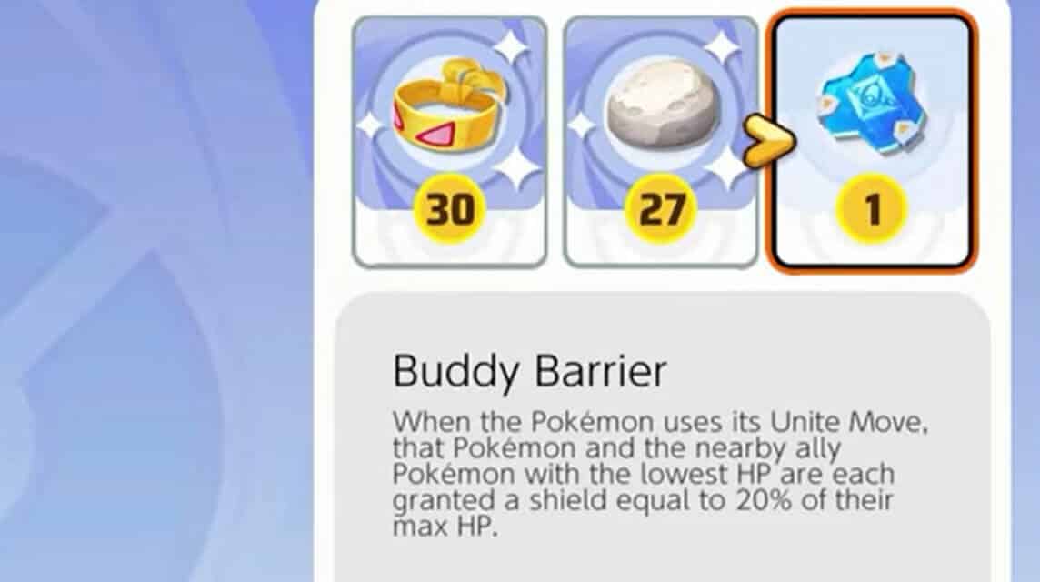 buddy barrier pokemon unite cover