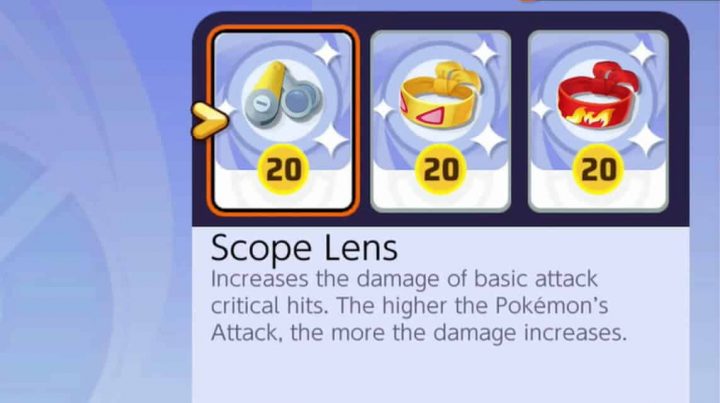 Scope Lens Pokemon Unite, Booster Critical Damage Ter-GG