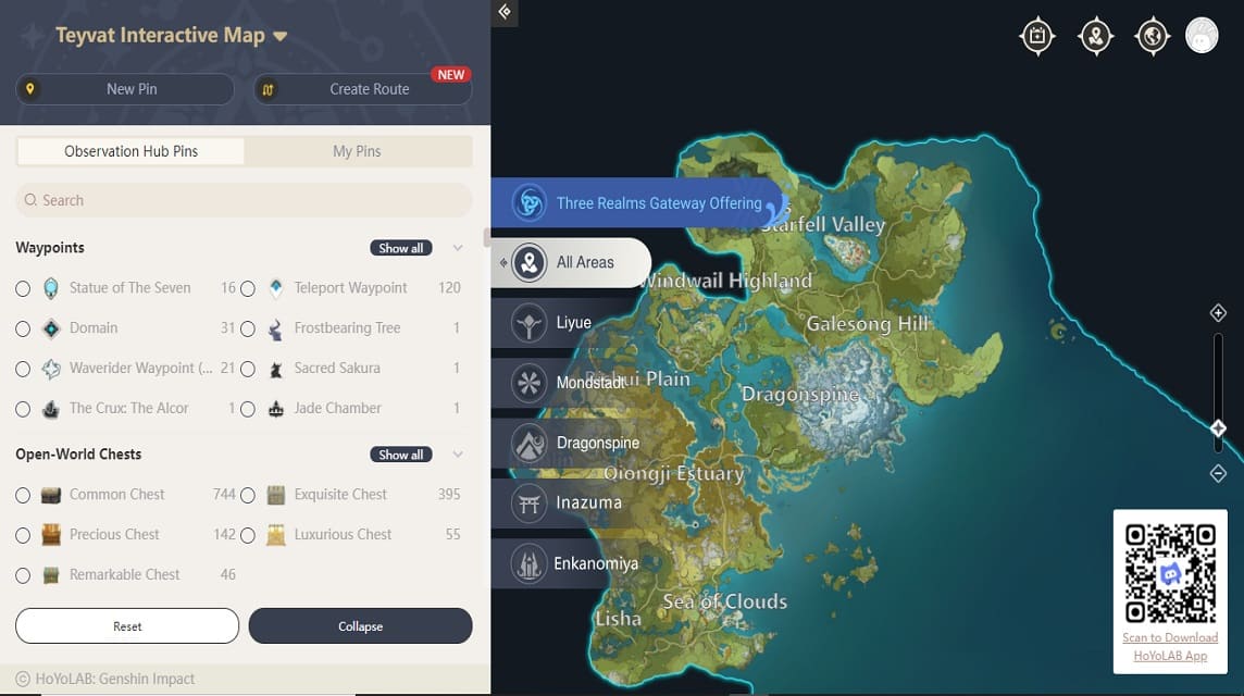 interactive geoculus genshin impact map location