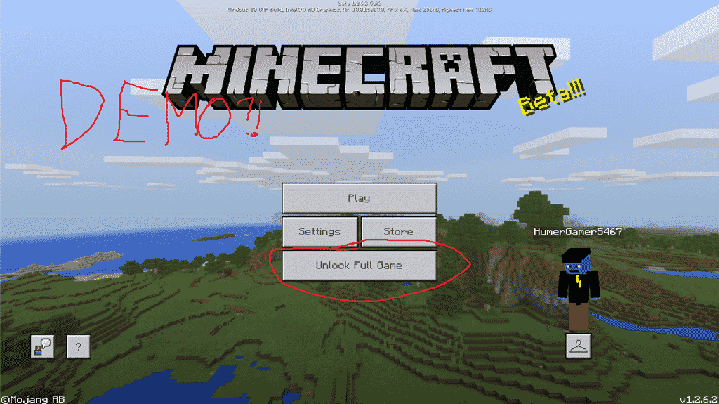Download the Minecraft demo