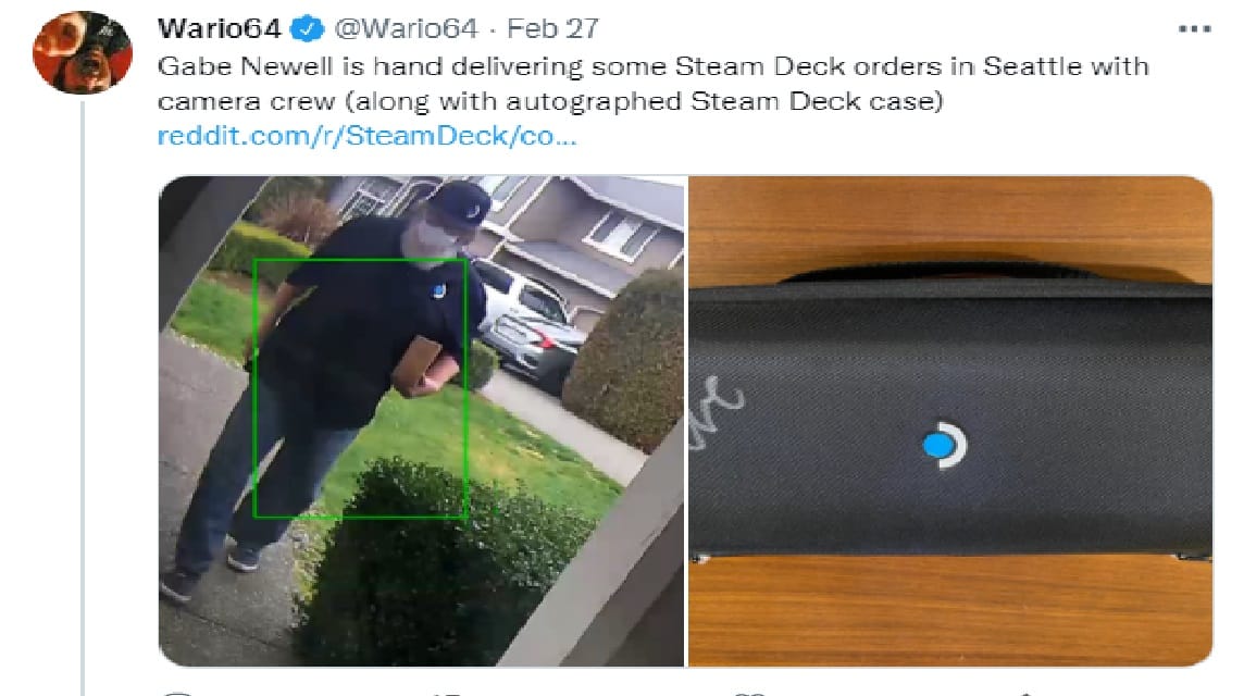 Courier Steam Deck の Gabe Newell が Gaben に会った顧客をツイートします