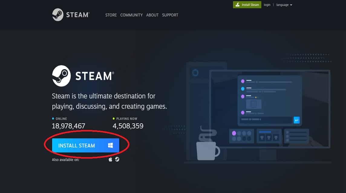 download the steam game, install steam first