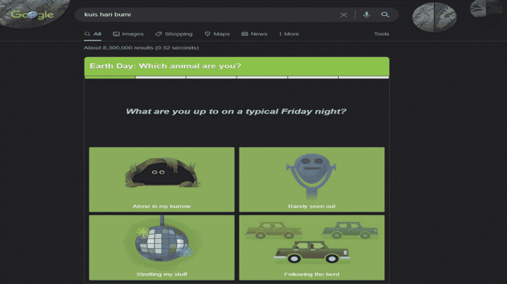 Cara Main Kuis Hari Bumi Google dan Penjelasan Hewannya