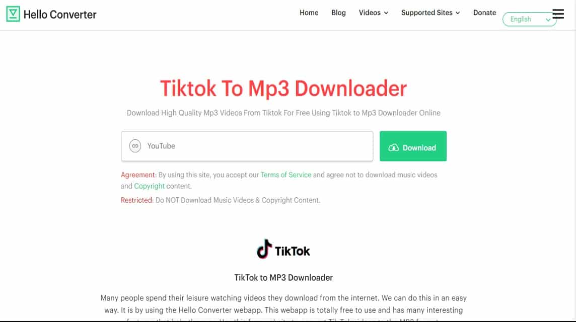 download the song tiktok hello converter