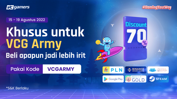 Pakai Kode Promo VCGamers dan Nikmati Diskon Hingga 70%