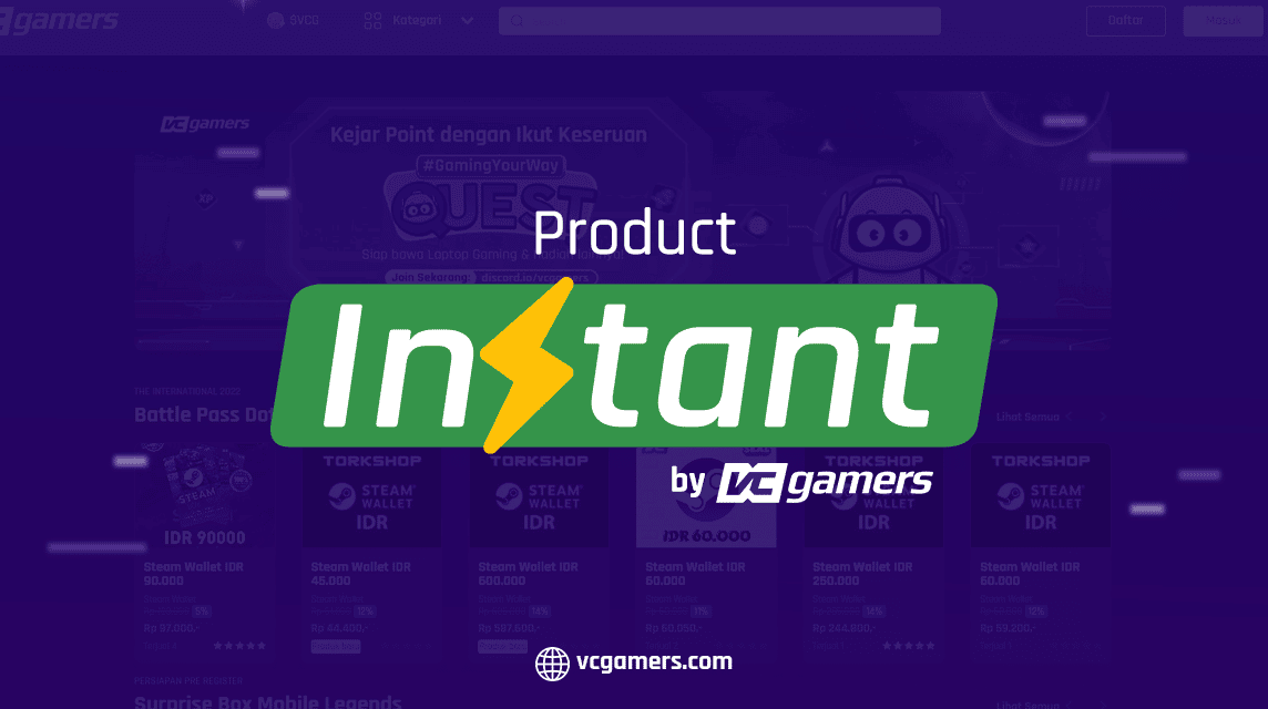 Product Instant VCGamers akan segera dirilis . cara beli steam di vcgamers