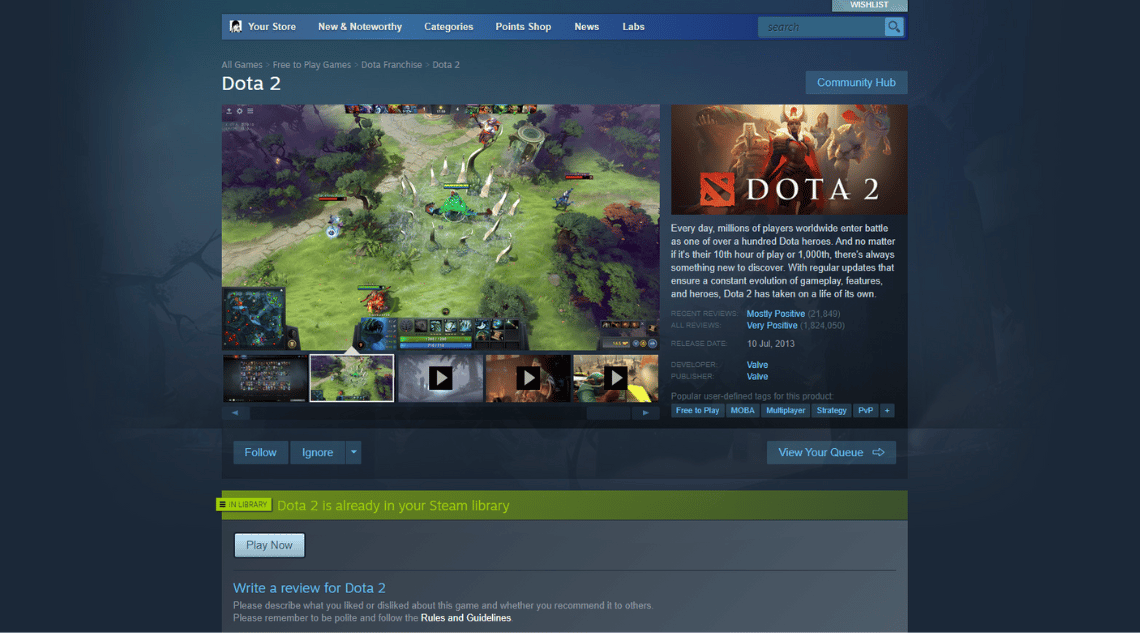 Steam page How to Increase Dota 2 FPS