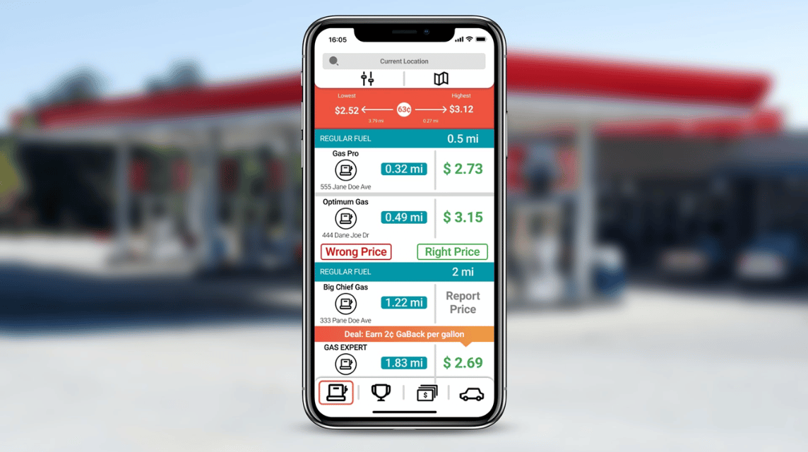 GasBuddy の iPhone 用カーアプリ