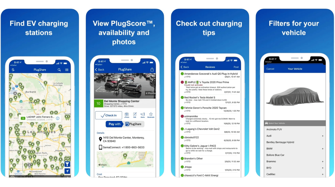 PlugShare アプリケーションの例