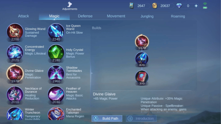 Recommended Build for Xavier MLBB Season 26