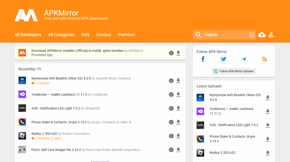 Memperbarui Aplikasi dengan APKMirror