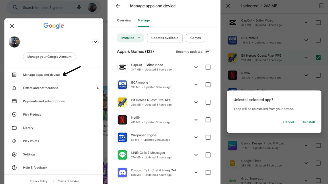 So löschen Sie Anwendungen auf einem Android-Smartphone über den Play Store