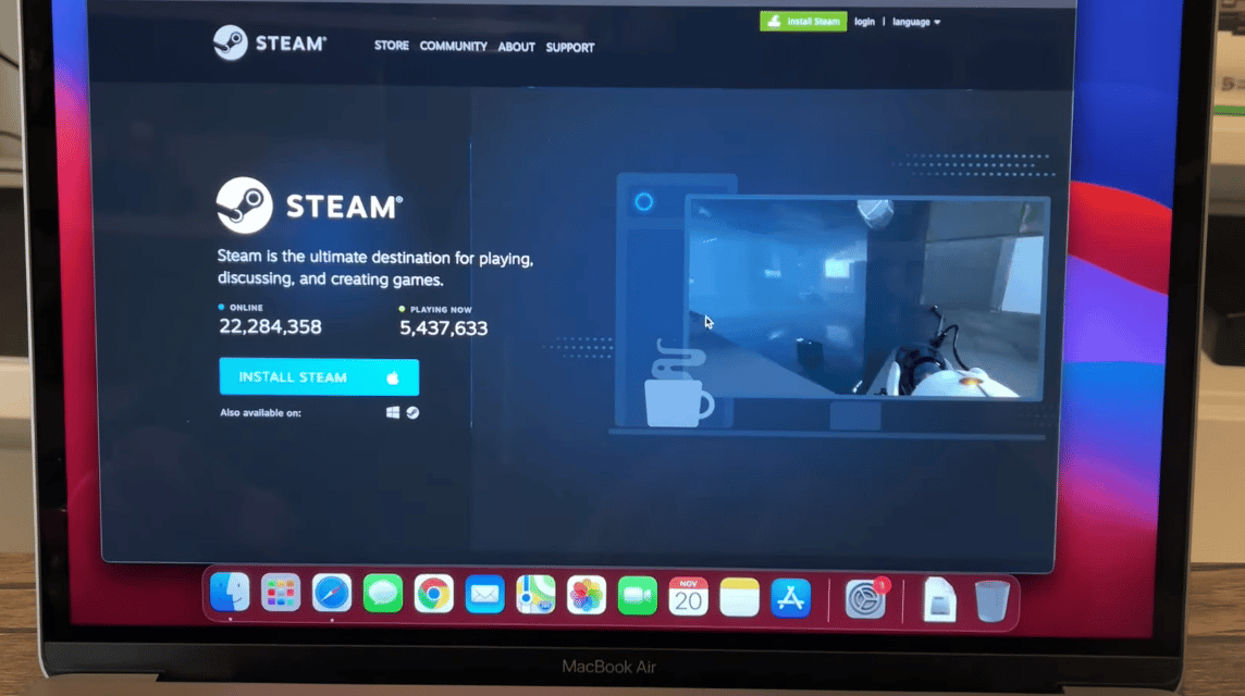 Aplikasi Steam Link Apple di MacBook