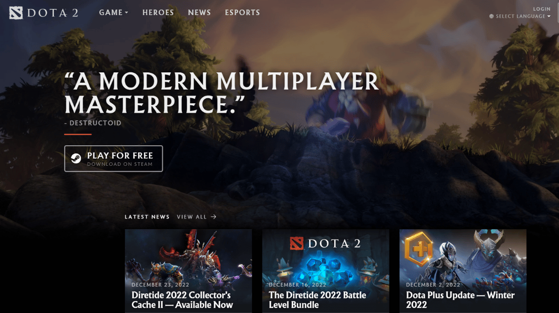 Website Dota 2