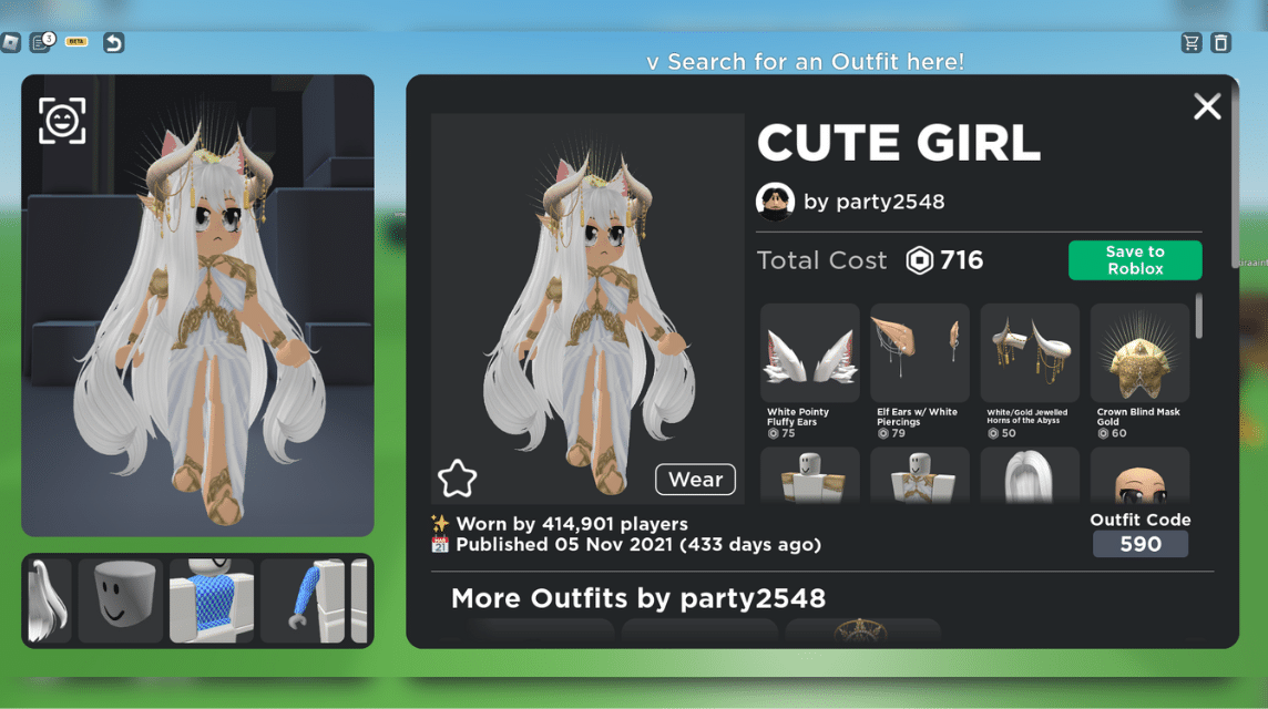 codes 4 'catalog avatar creator' game! 🎀 — #robloxfyp #dhfits #roblox