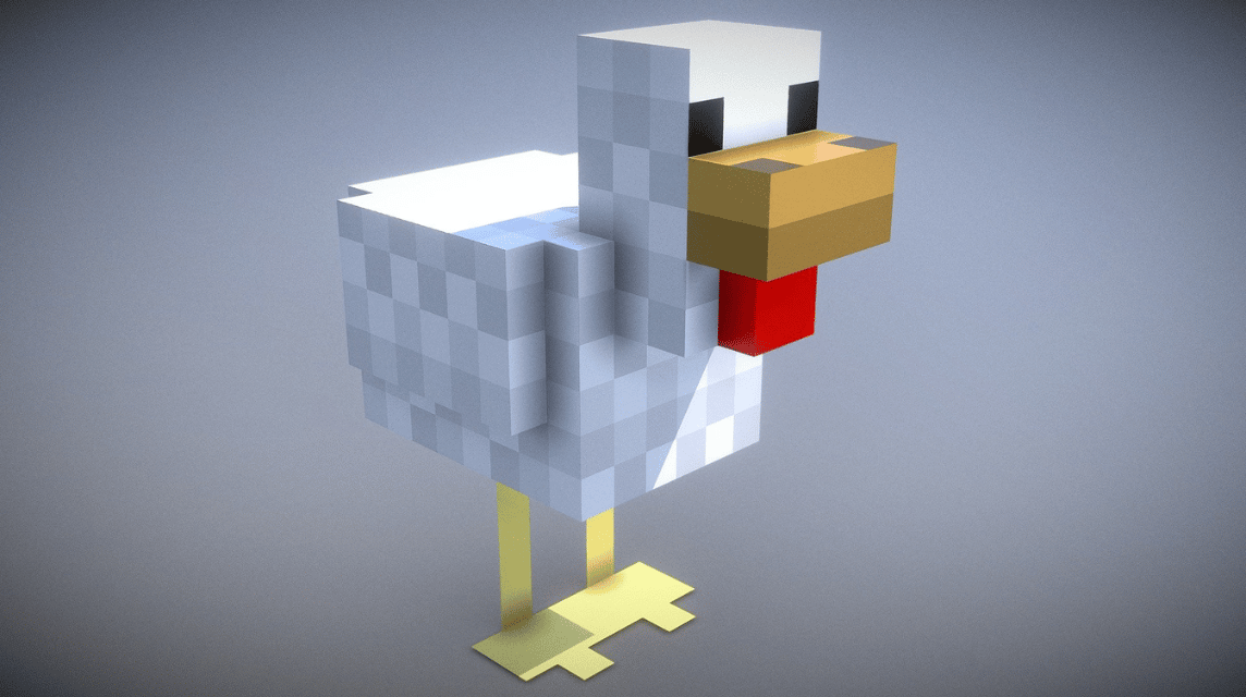 Modelle von Hühnern in Minecraft