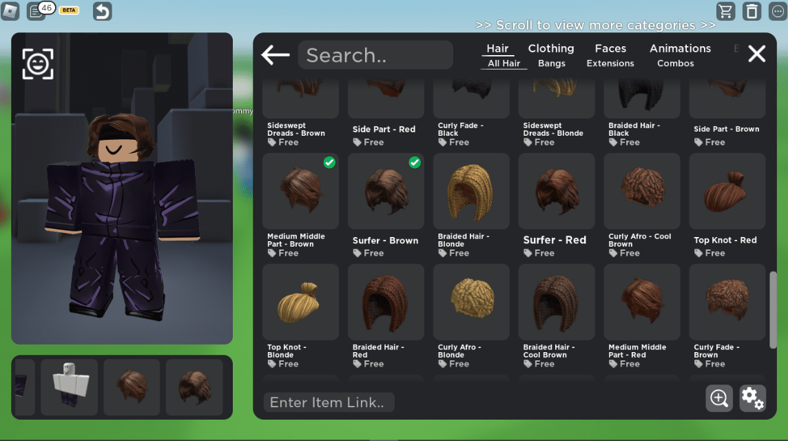 Cara mendapat kan item hair gratis-! #roblox