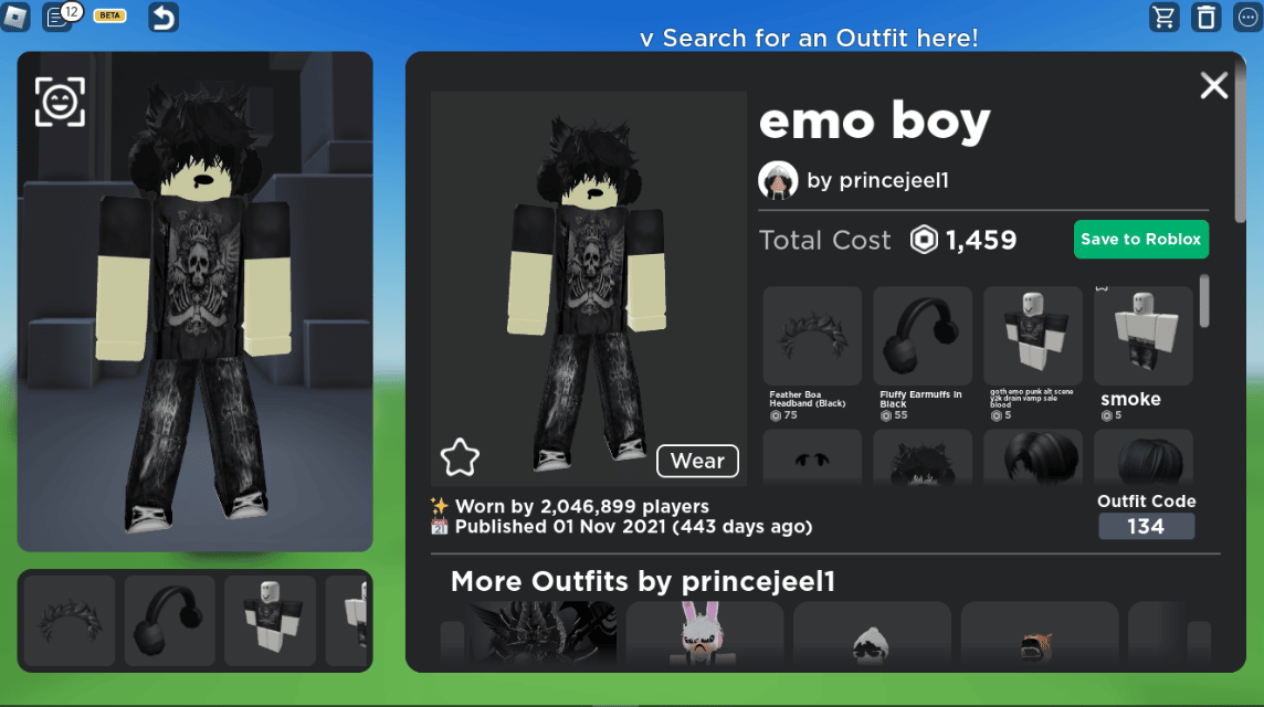 Pakaian Emo Boy