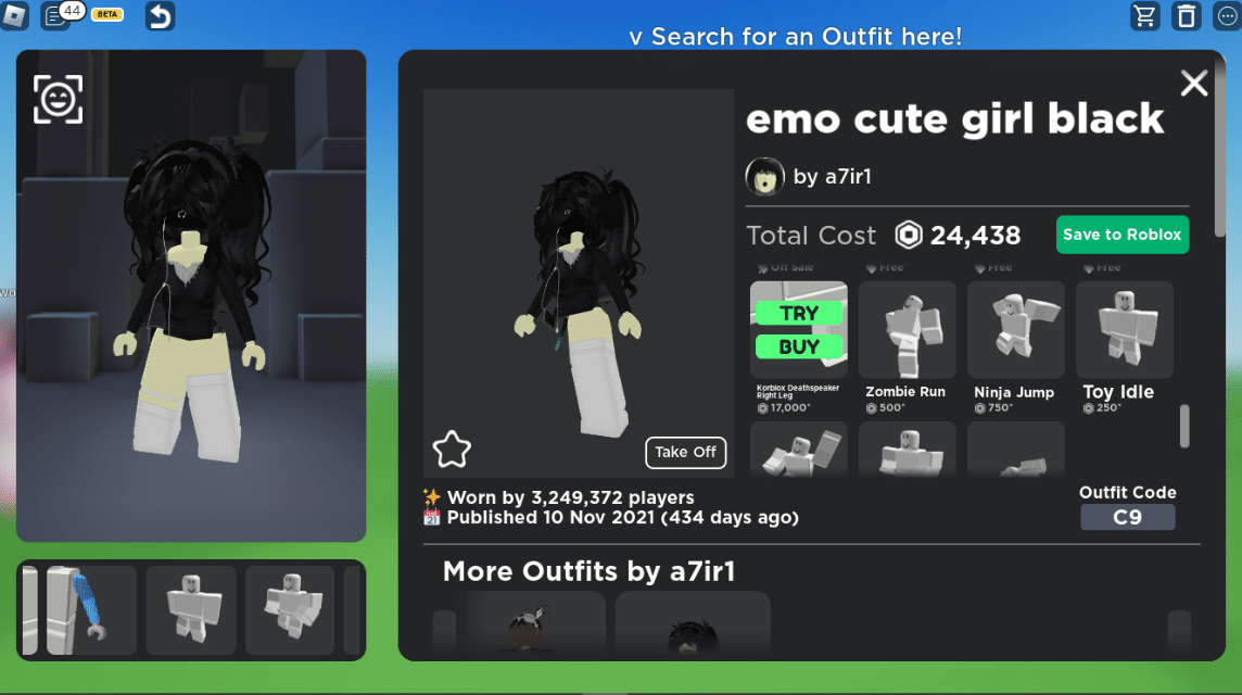 Goth/Emo Outfits Roblox