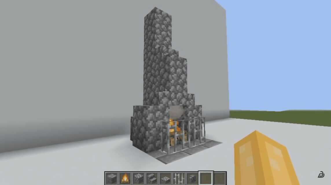Cobblestone Minecraft fireplace