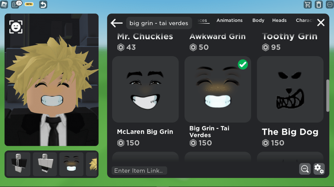 Big Grin face - Roblox