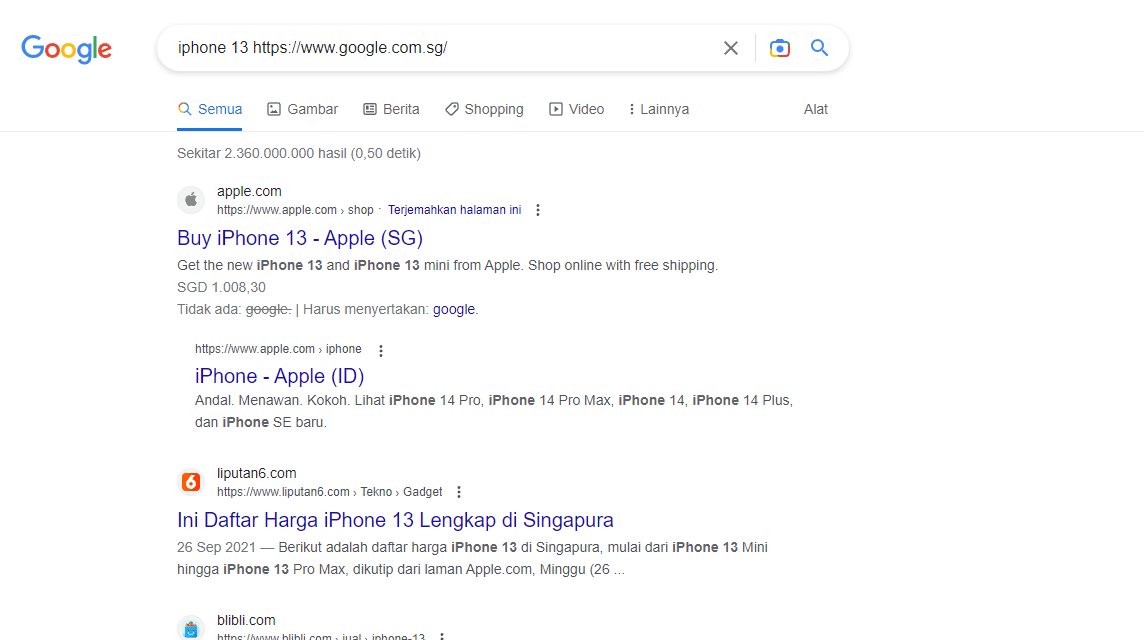Googleシンガポールを開く方法