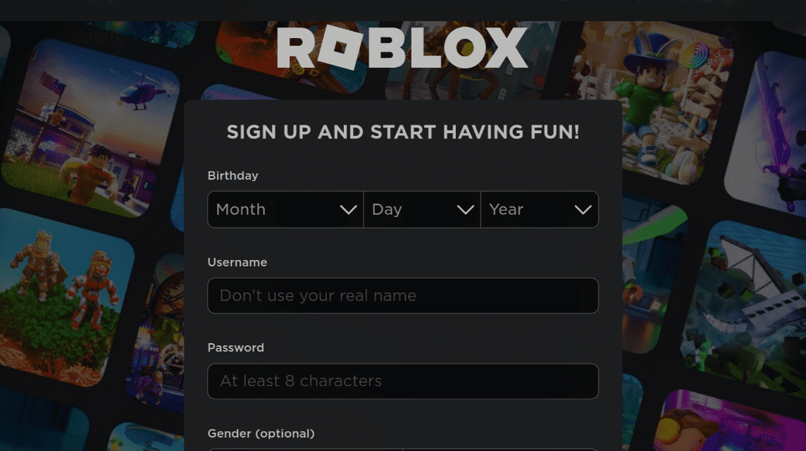 如何注册 Roblox