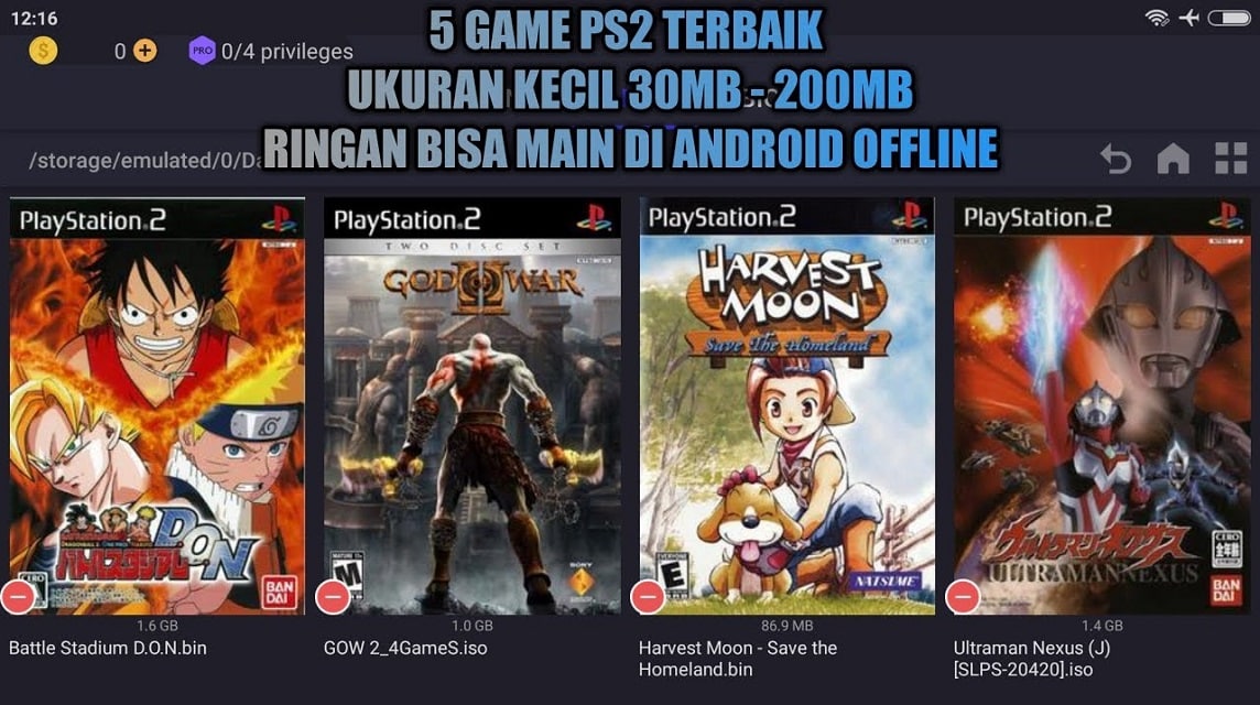 game PS2 ukuran kecil