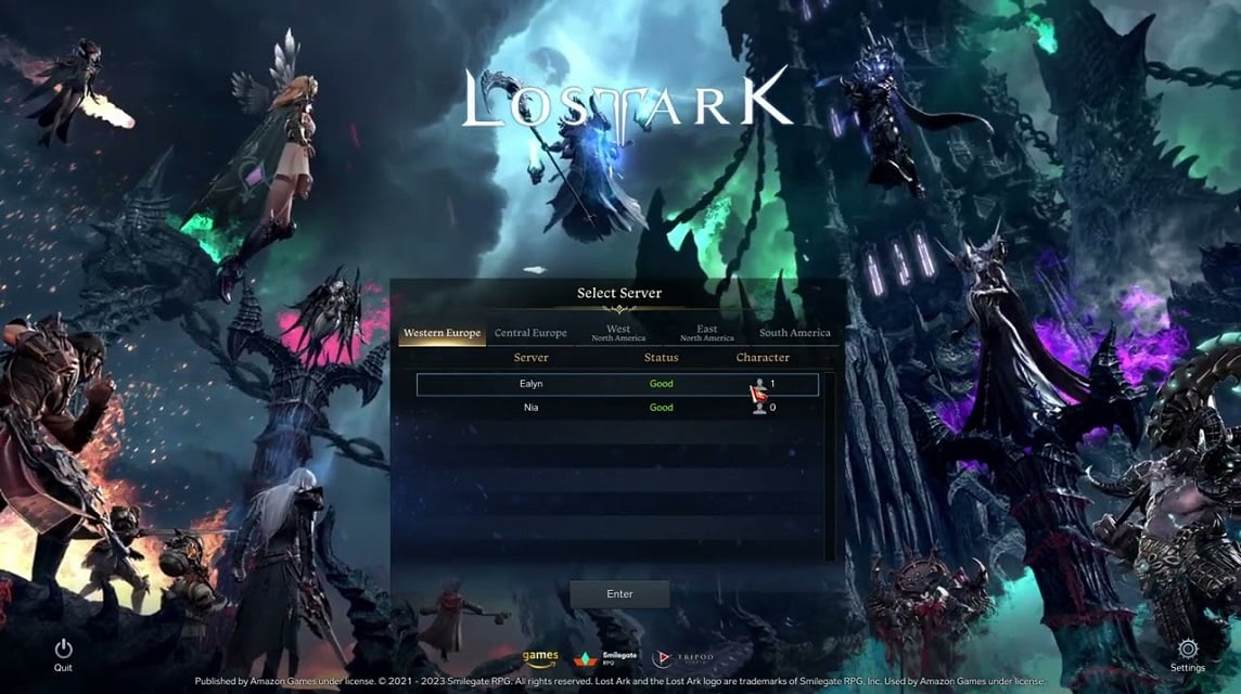 Lost Ark servers