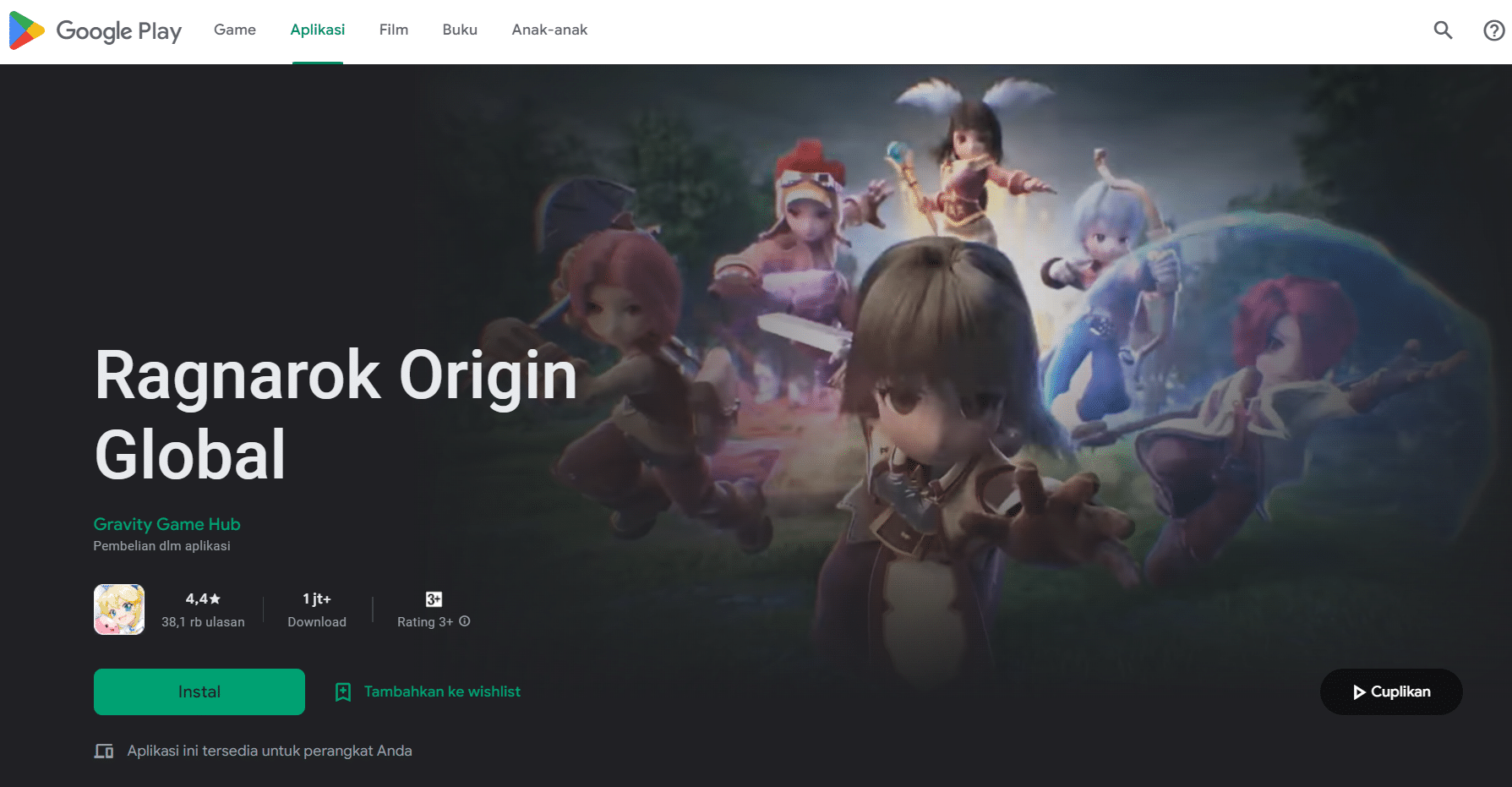 Ragnarok Origin 全球-Android |资料来源：Google Play 商店