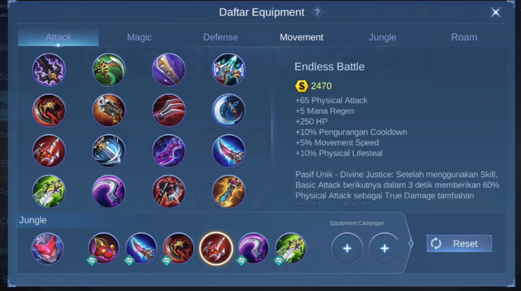Rekomendasi Build Item Saber Tersakit 2023