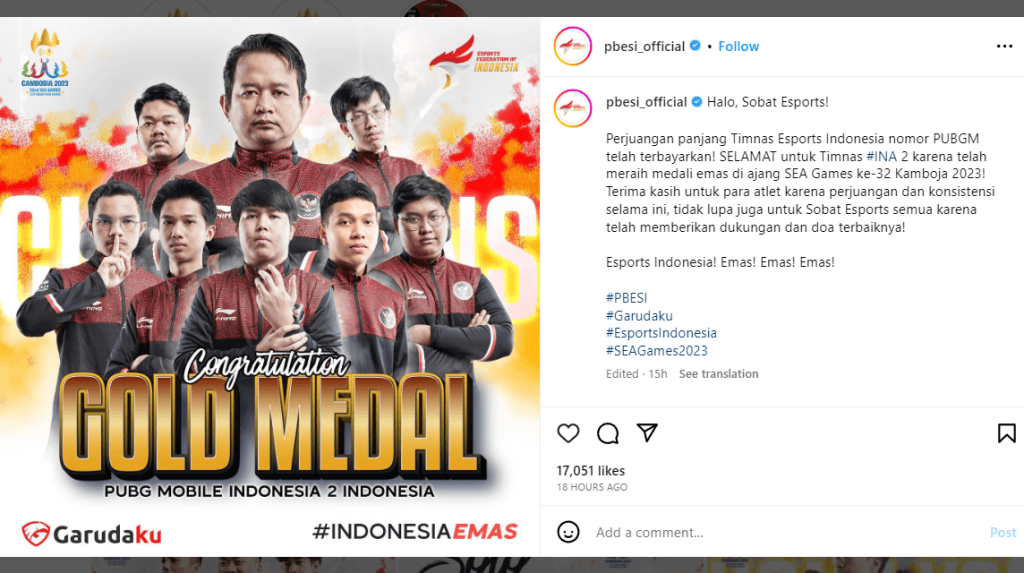 Timnas Juara PUBG SEA Games 2023 di Kamboja